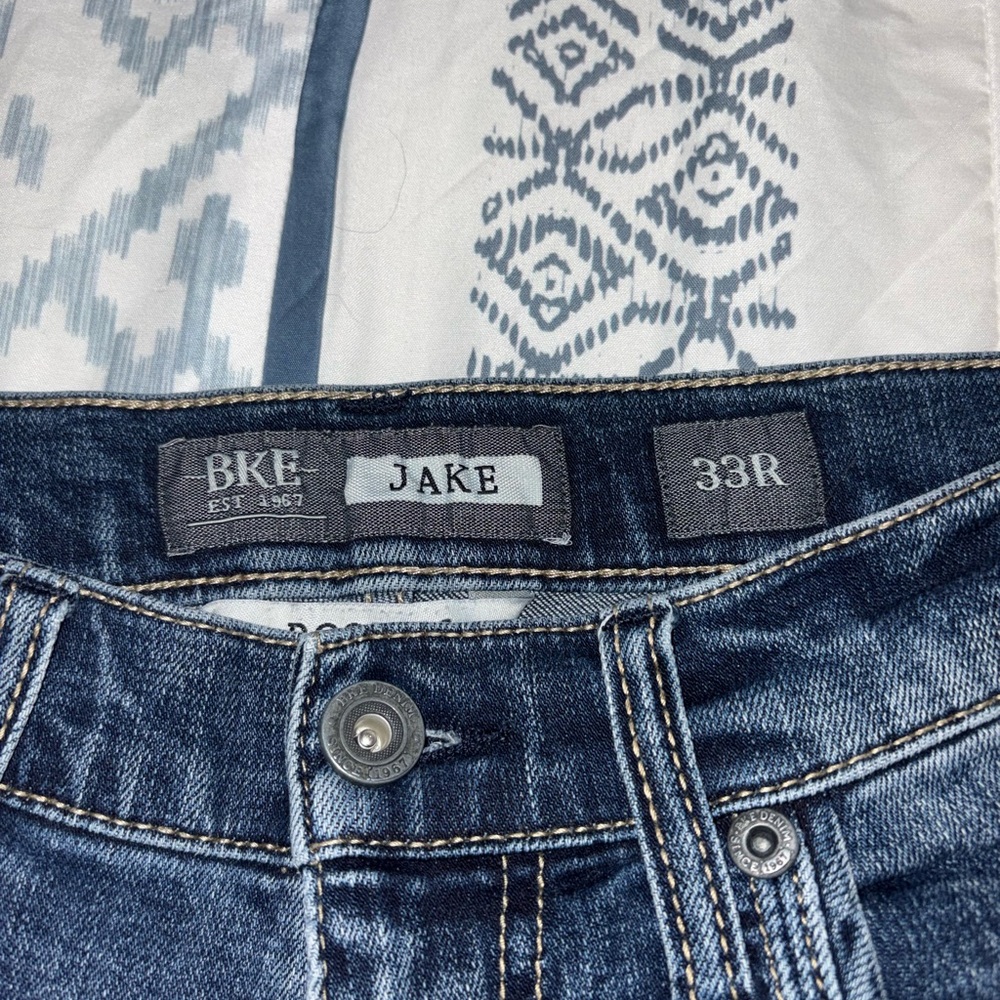 BKE Men's Bootcut Jeans - Dark Blue